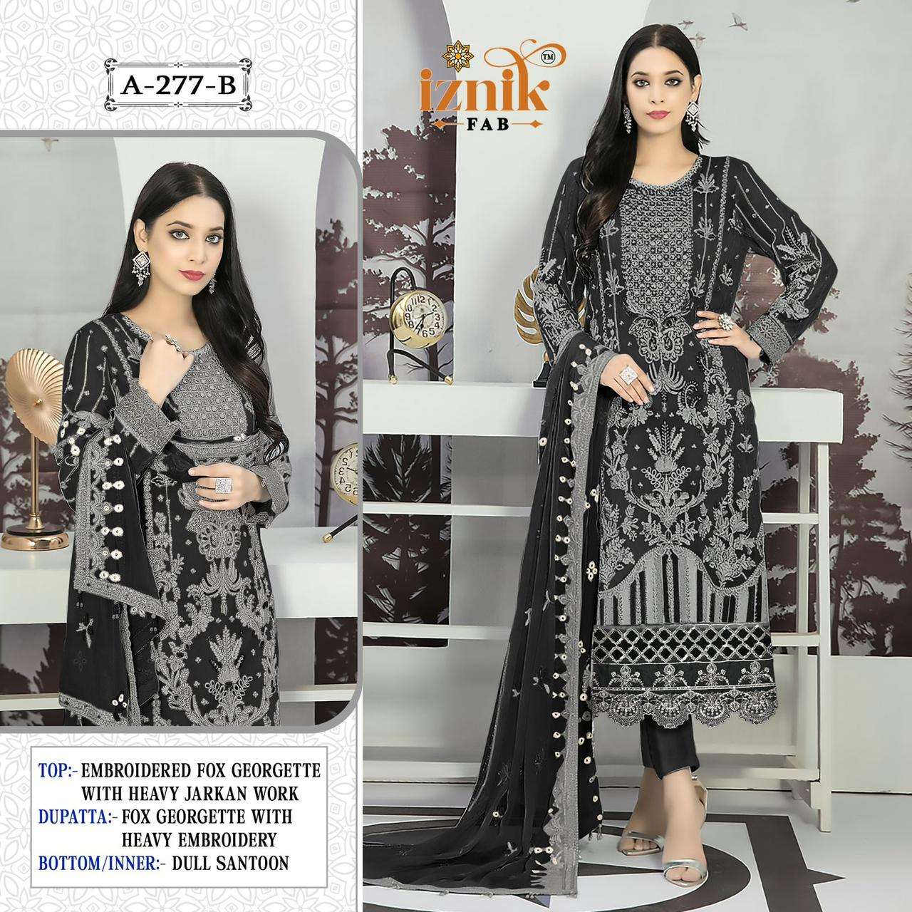 IZNIK FAB A 277 GEORGETTE FABRIC HEAVY EMBROIDERY PAKISTANI ...