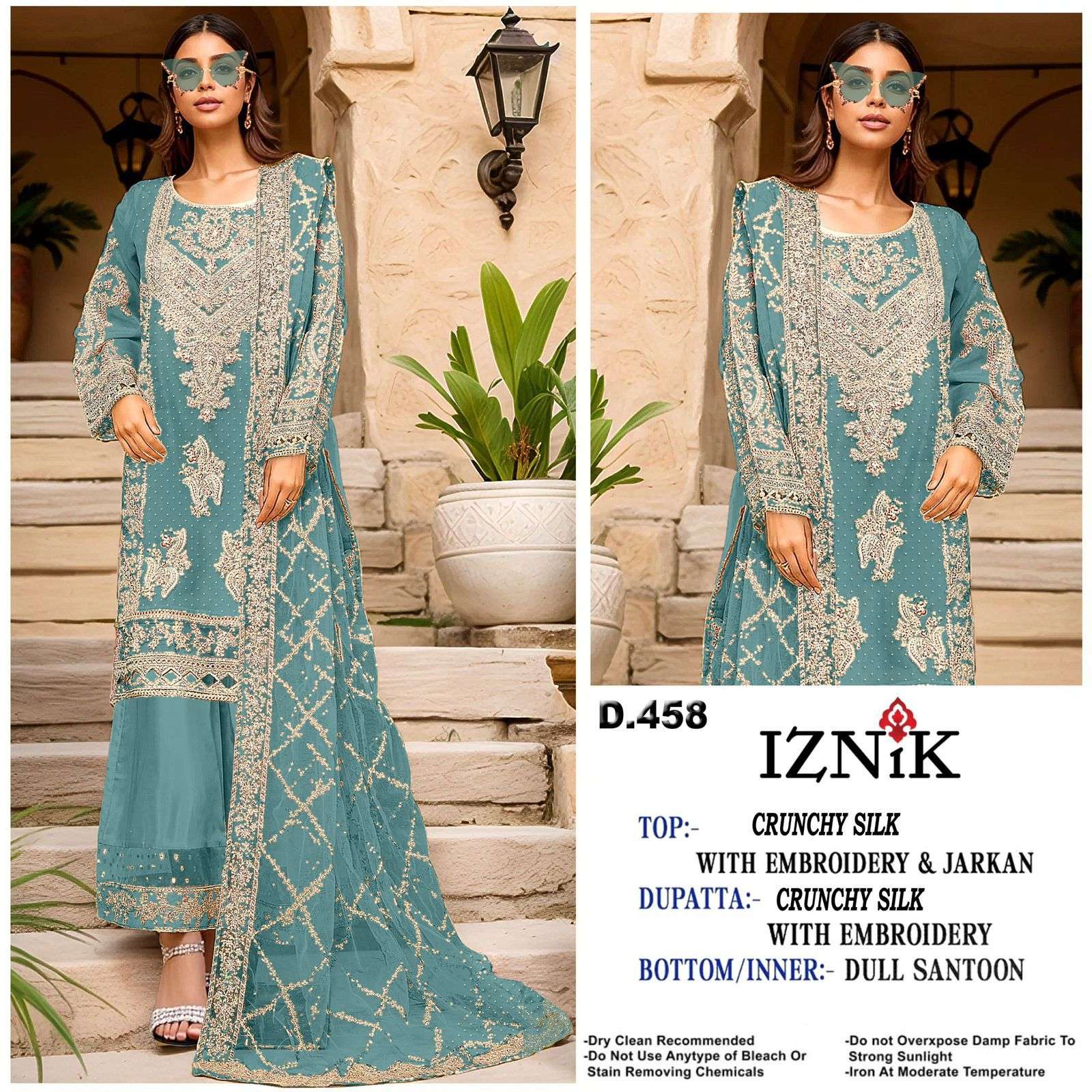IZNIK FAB A 458 CRUNCHY WITH HEAVY EMBROIDERY WORK PAKISTANI...