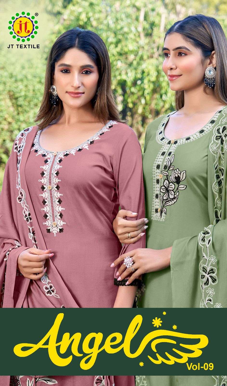 JAMATMAL ANGEL VOL 9 RAYON FABRIC DESIGNER WORK SALWAR KAMEE...
