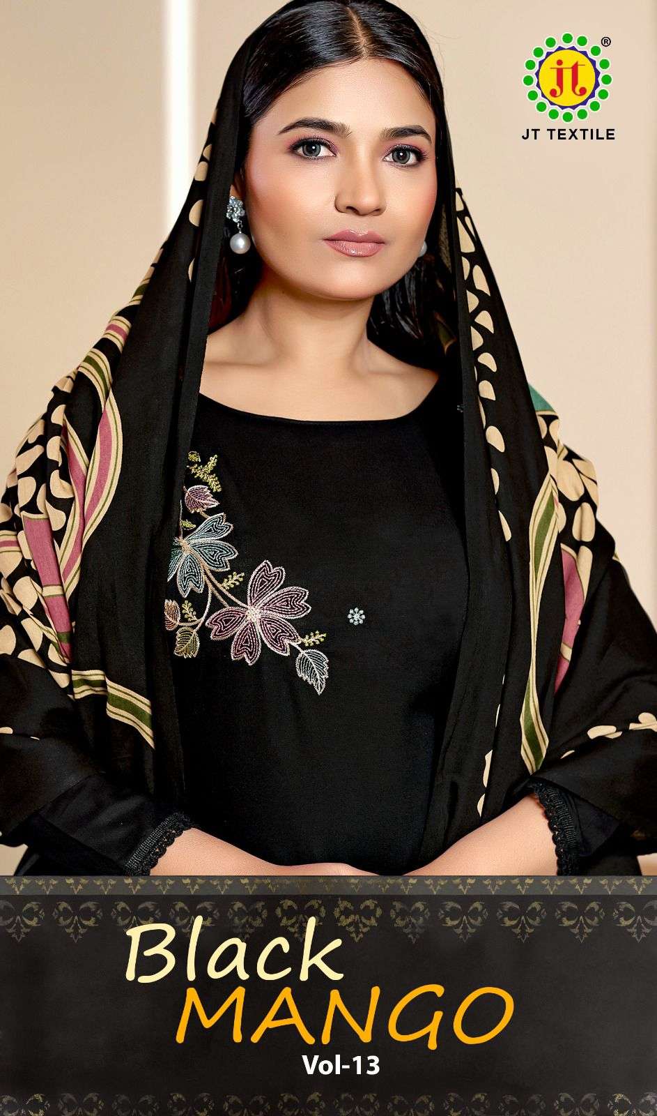 JAMATMAL BLACK MANGO VOL 13 PREMIUM RAYON PRINTED BLACK SUIT...