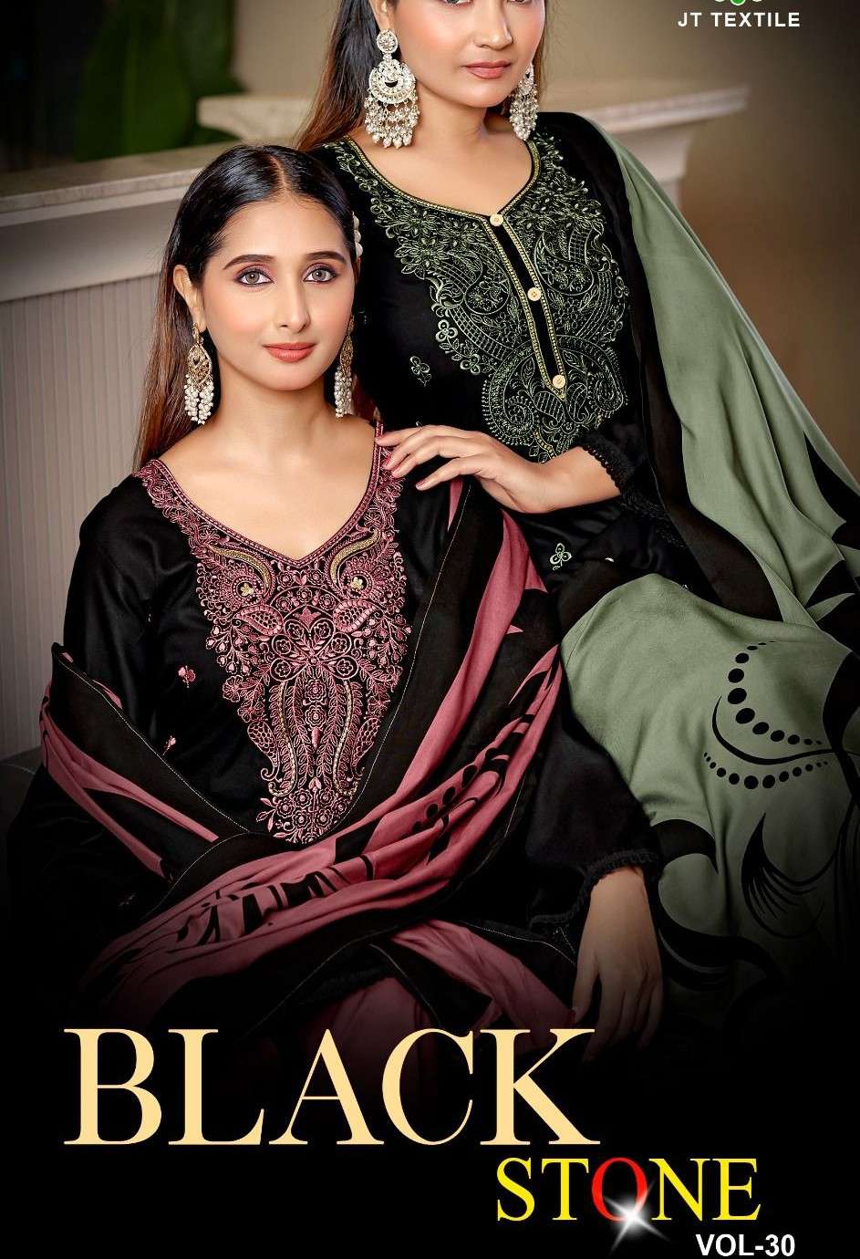 JAMATMAL BLACK STONE 30 PREMIUM PRICE RAYON DESIGNER BLACK S...