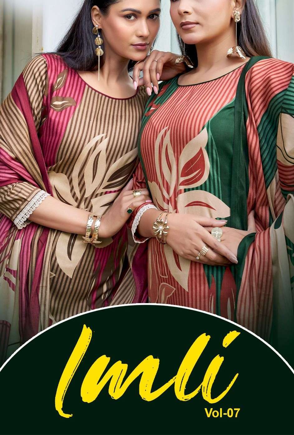 JAMATMAL IMLI VOL 7 RAYON BLACK PRINT SALWAR SUIT COLLECTION...