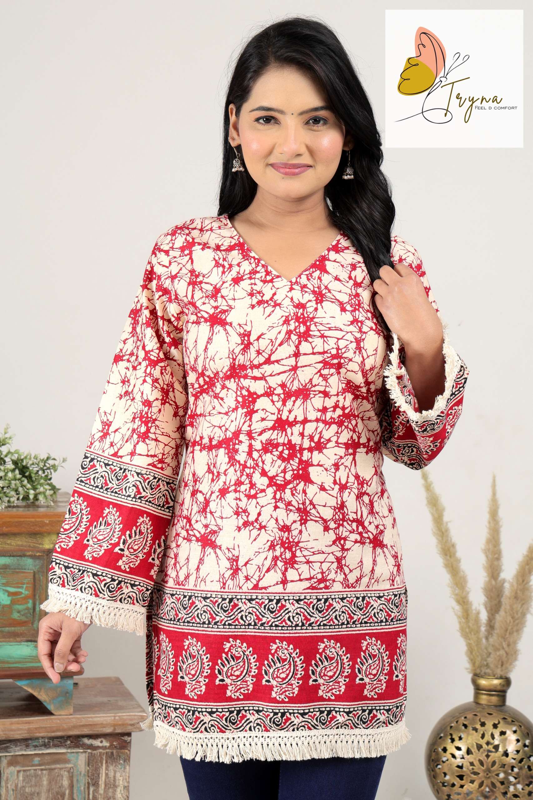 JR KASHMIRI STYLE TUNIC 1 PIECE FOR GIRL REGULAR CLOTH RESEL...