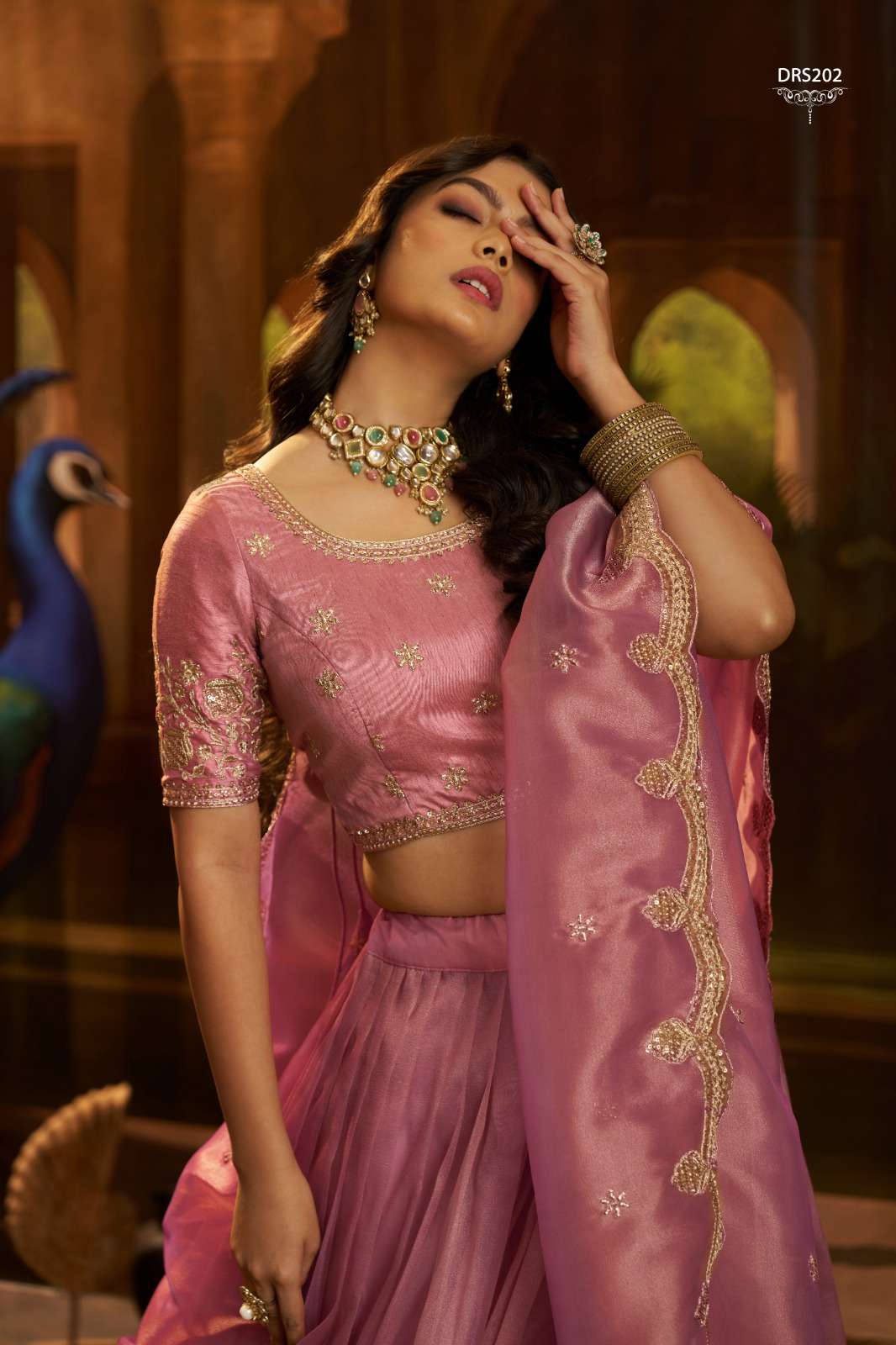 KA 1067 BLOOMING ZARI SEQUENCE LEHENGA CHOLI AT PARTY WEAR T...