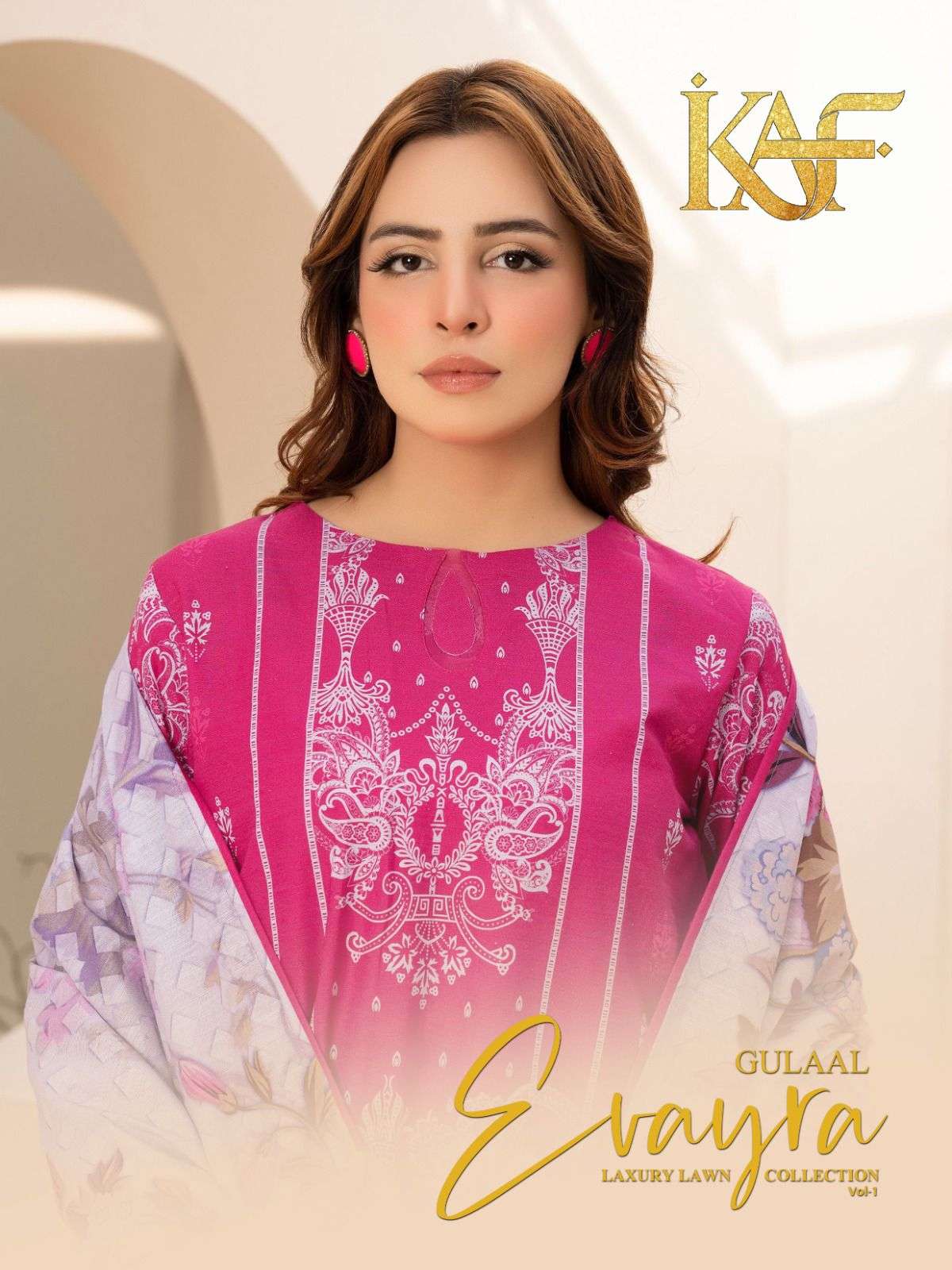 KAF GULAAL EVAYA VOL 1 PAKISTANI KARACHI DRESS MATERIAL COTT...