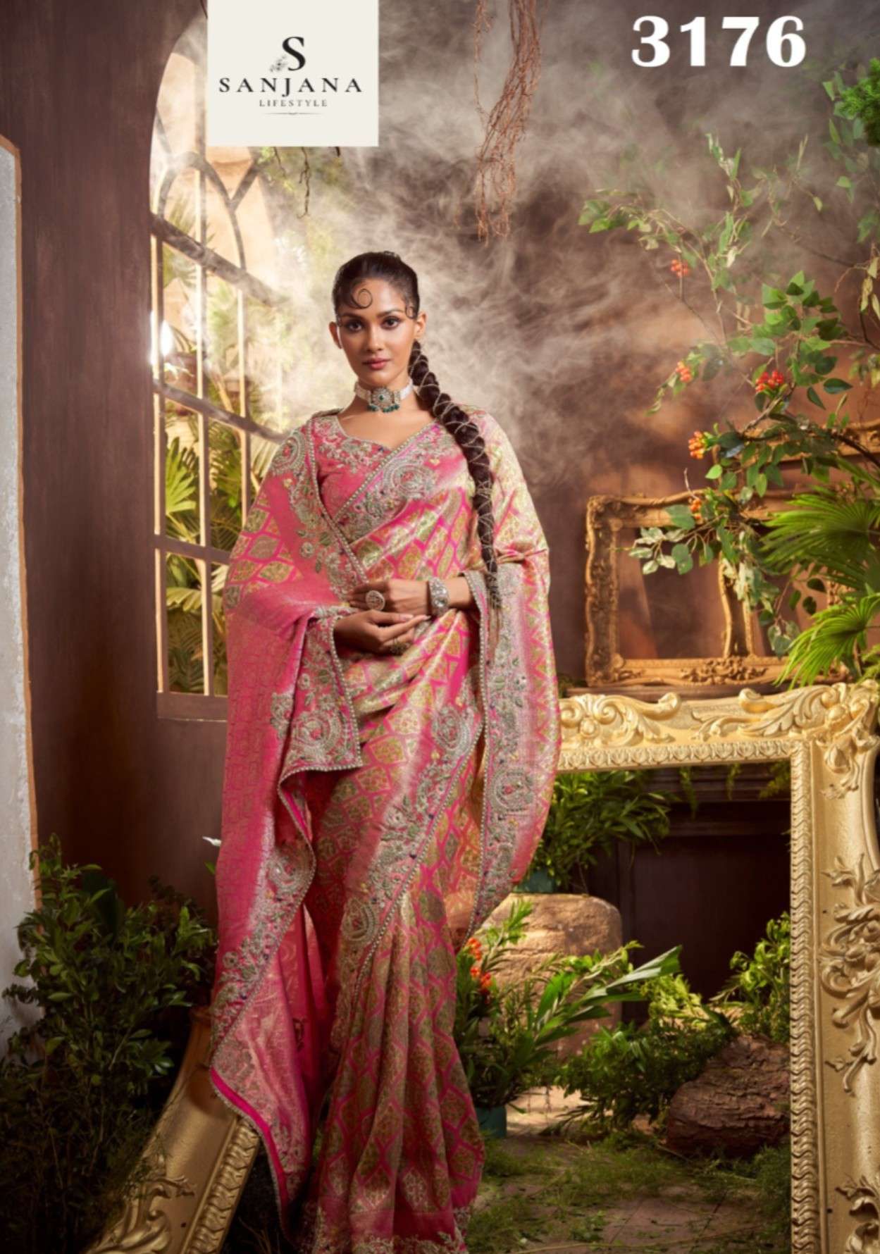  Kanchipuram Couture Pure Giraffe Viscose Silk fabric Drapin...