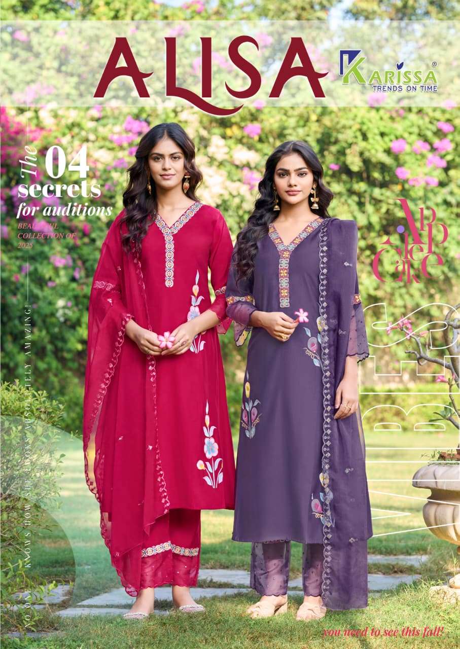 KARISSA ALISA VISCOSE A LINE TOP PANT WITH DUPATTA READYMADE...