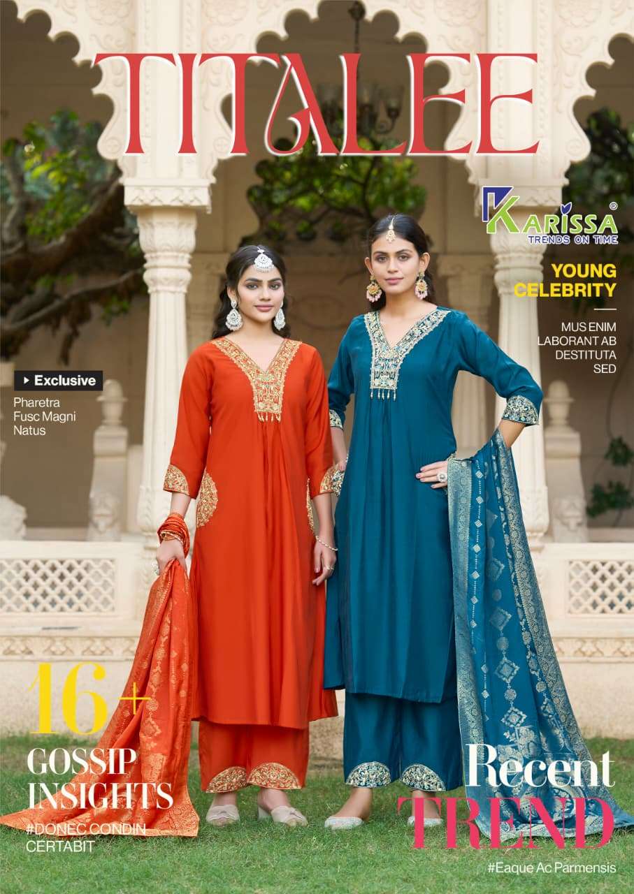KARISSA TITALEE READY TO WEAR A LINE TOP PANT WITH DUPATTA S...