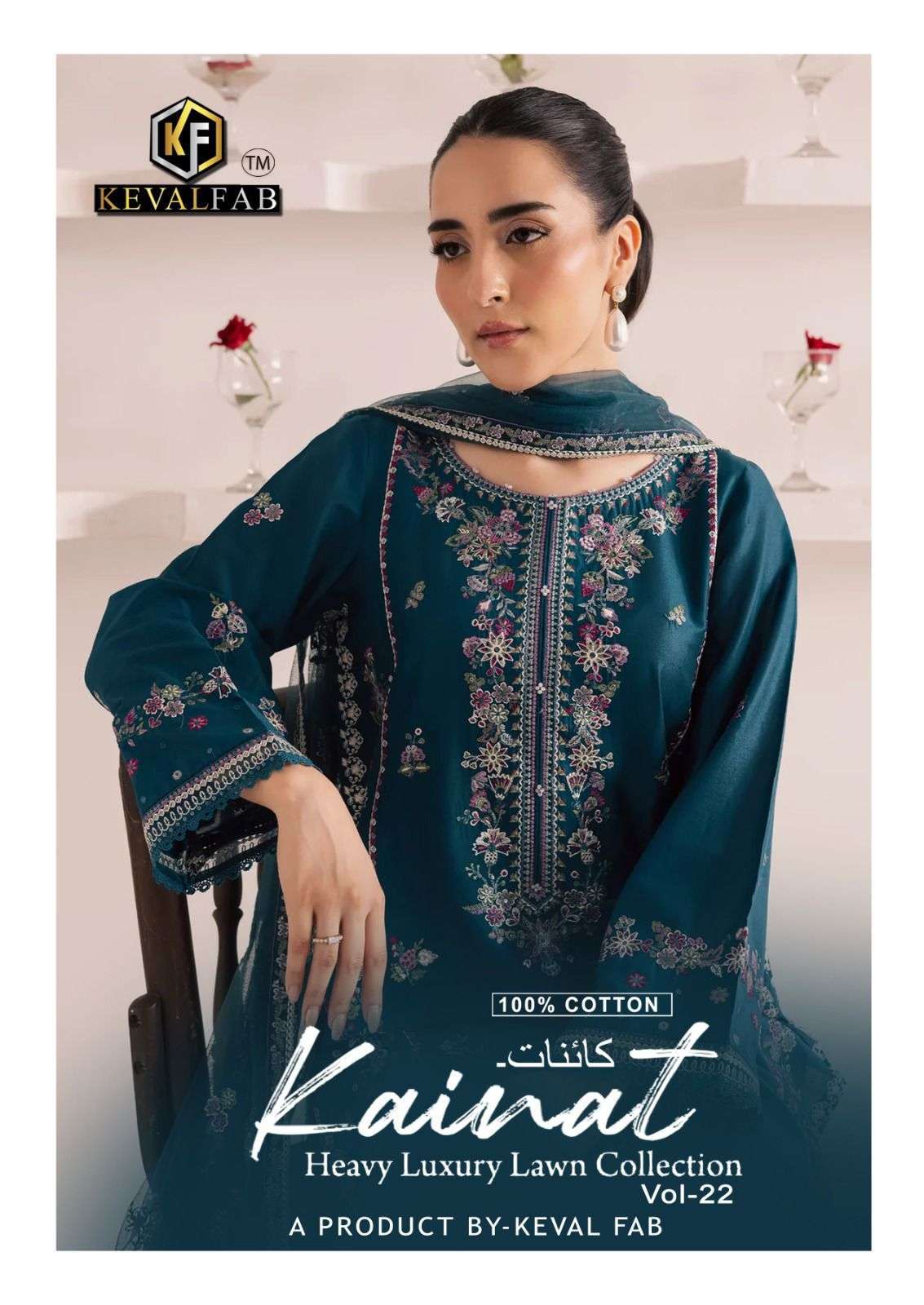 KEVAL FABS KAINAT VOL 22 READYMADE KARACHI KURTI PANT DUPATT...