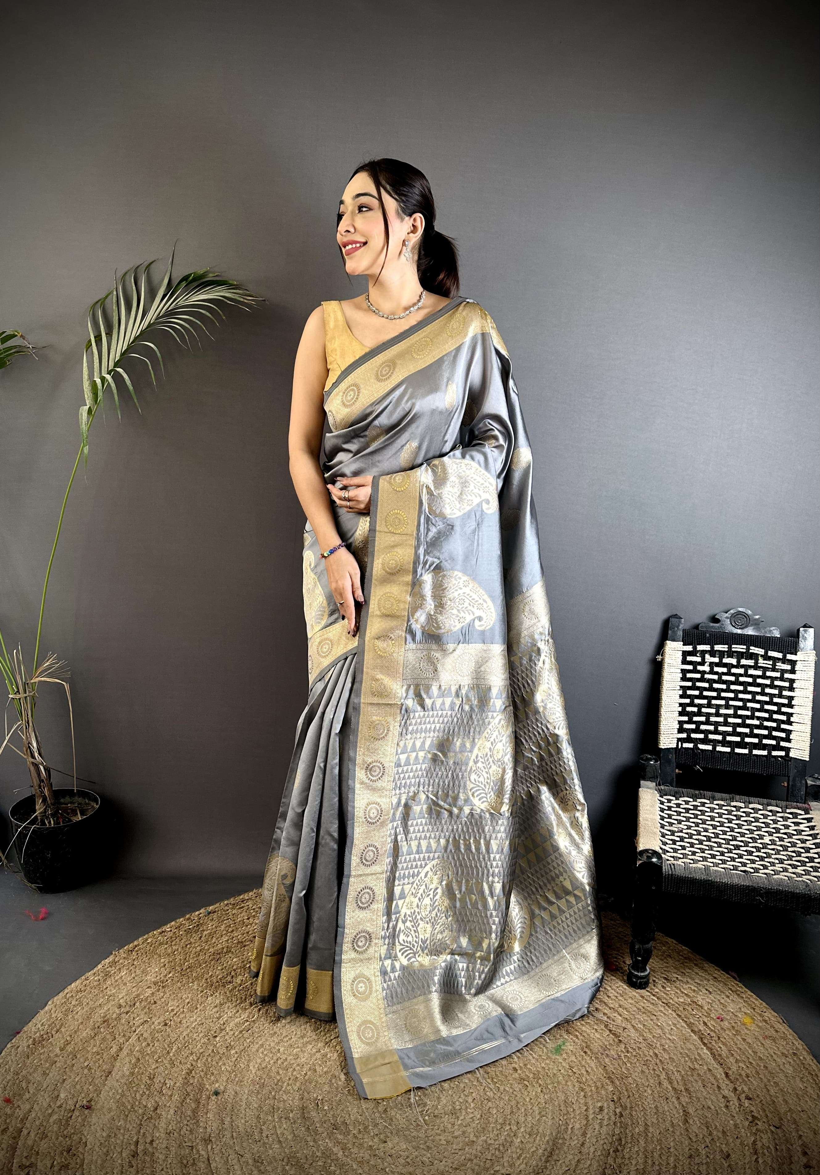 KHUSHI SOFT BANARASI SILK WEAVING GOLD JARI RICH PALLU ORDER...