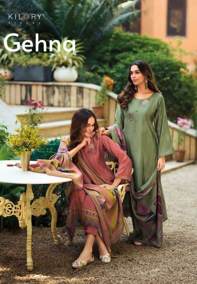 KILORY TRENDS GEHNZ PURE MUSLIN SILK EXCLSUIVE PRINTED 3 PIE...