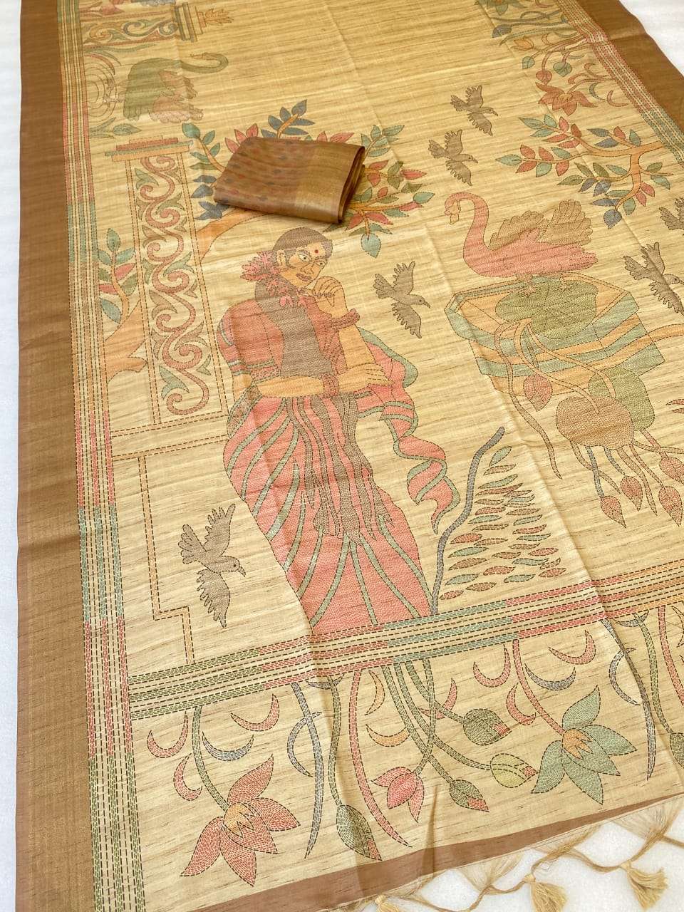 KRESHVA NON CATALOGUE MADHUBANI ART SAREE FOR SIMPLE OCCASIO...