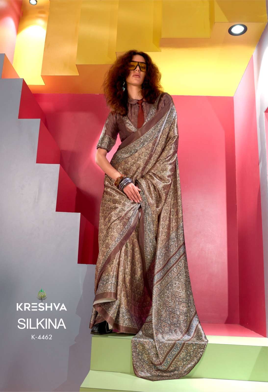  Kreshva Silkina Super Spanish Satin With Exclusive Kashmiri...