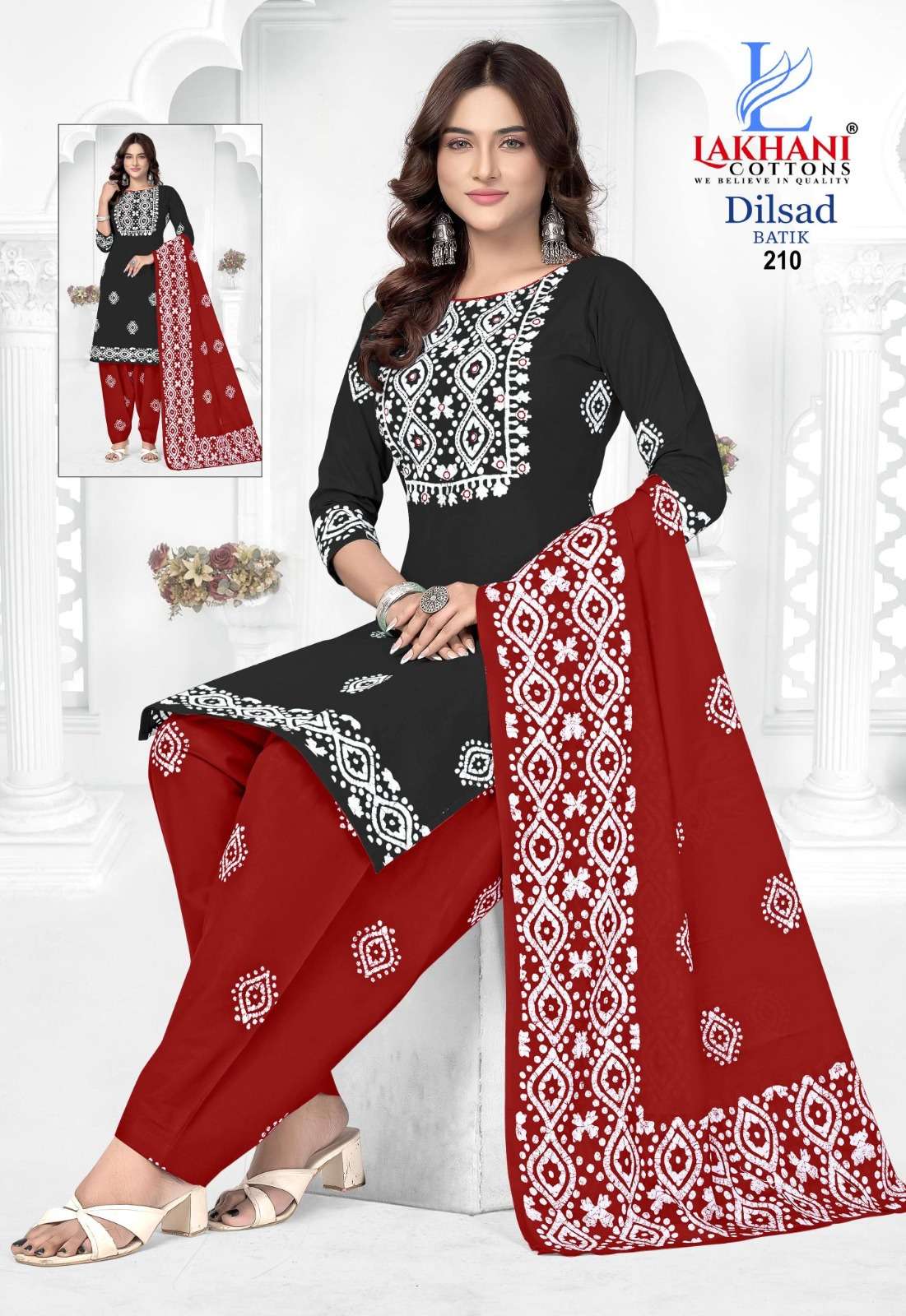 LAKHANI DILSAD BATIK VOL 2 PURE COTTON PRINTED KAMEEZ SUIT C...
