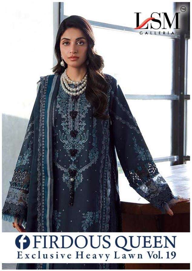 LSM FIRDOUS QUEEN VOL 19 BRAND PAKISTANI KARACHI DRESS UNSTI...