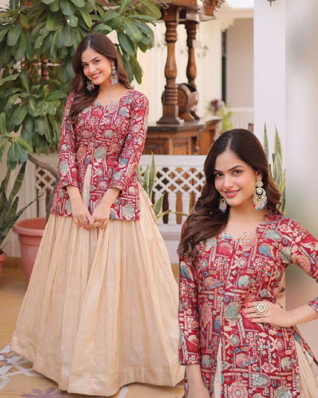 LW 7157 PREMIUM READYMADE PLAIN LEHENGA DESIGNER CHOLI COLLE...