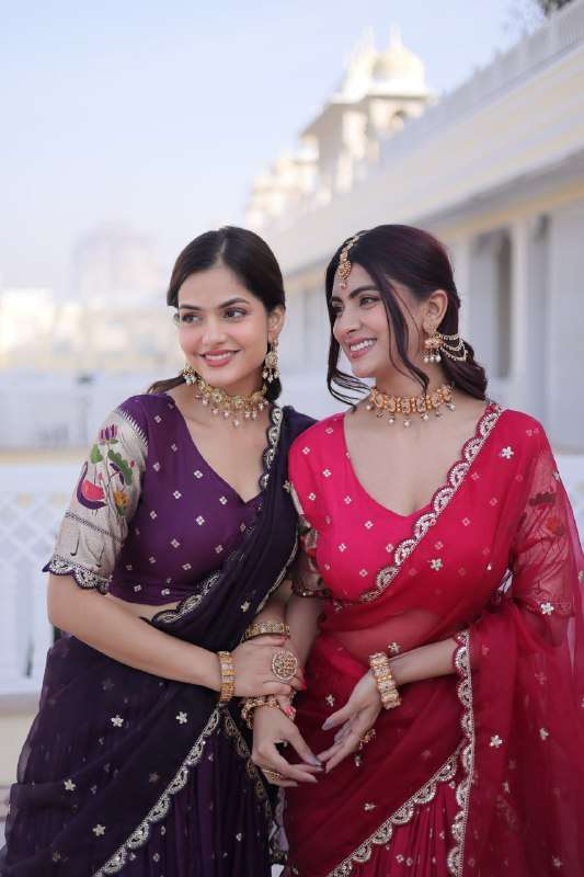 LW 7162 WEDDING SEASON DOLA SILK WITH MEENA WEAVING WORK LEH...