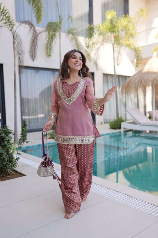 LW 9319 SALASA FABRIC MIRROR WORK READYMADE KURTI PANT WITH ...