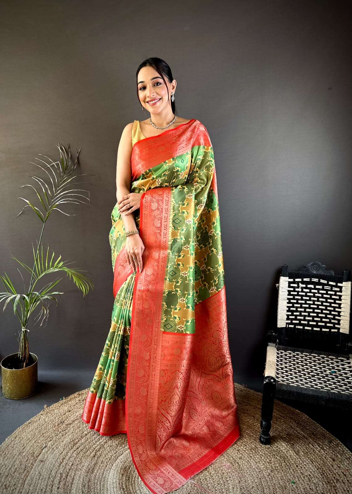  MADHURAM BEAUTIFUL SOFT LICHI SILK WITH ADORABLE JEQUARD WE...