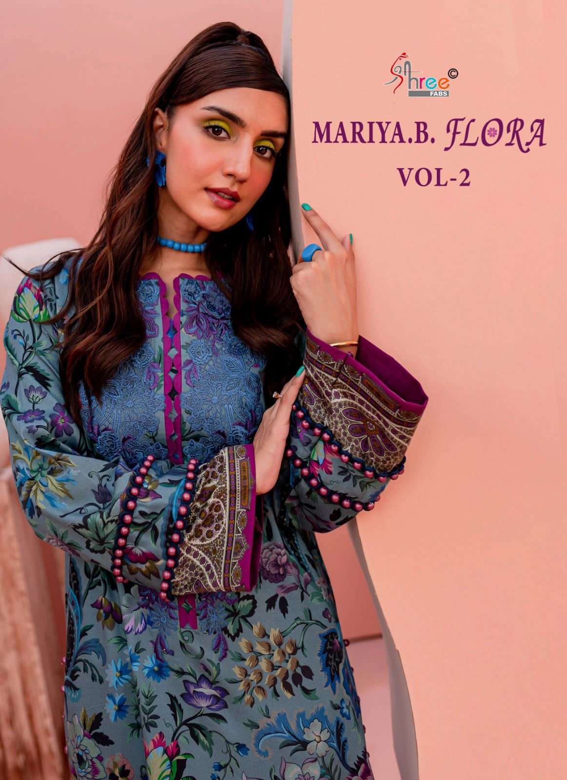 MARIA B FLORA VOL 2 JAM COTTON PRINT WITH EXCLUSIVE WORK PAK...