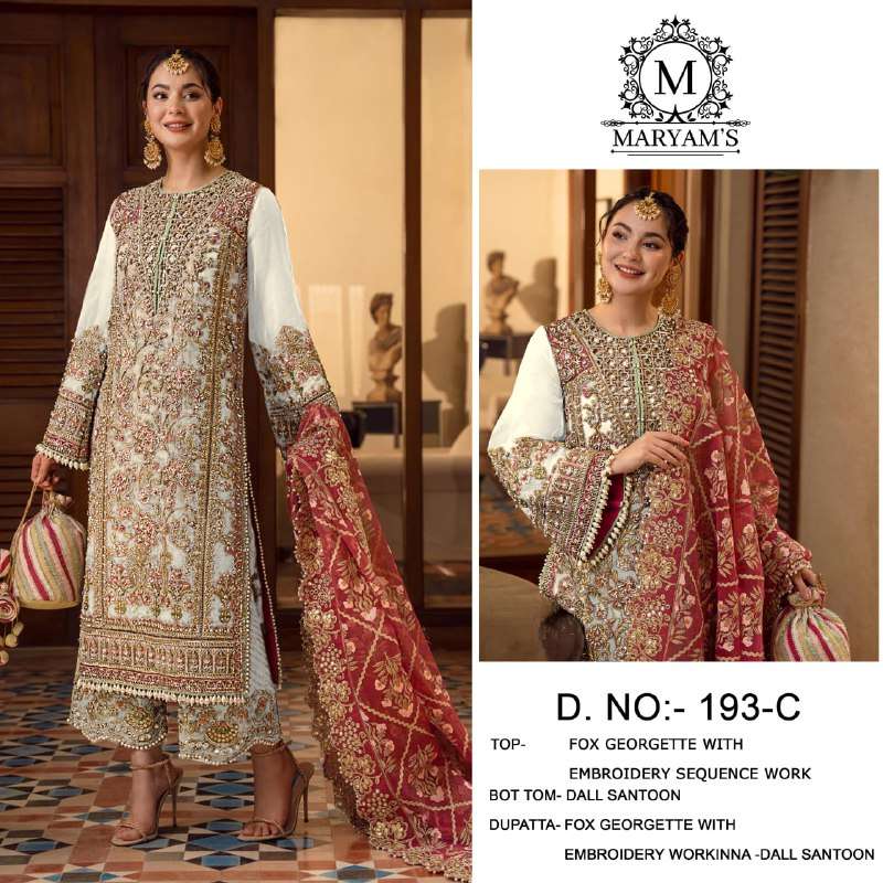 MARYAMS 193 EXCLUSIVE PAKISTANI FESTIVAL & PARTY WEAR GEORGE...
