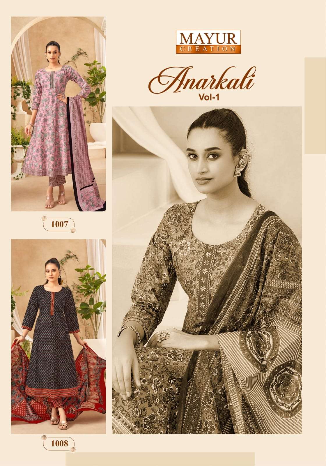 MAYUR ANARKALI VOL 1 COTTON ANARKALI STYLE KURTI PANT WITH D...