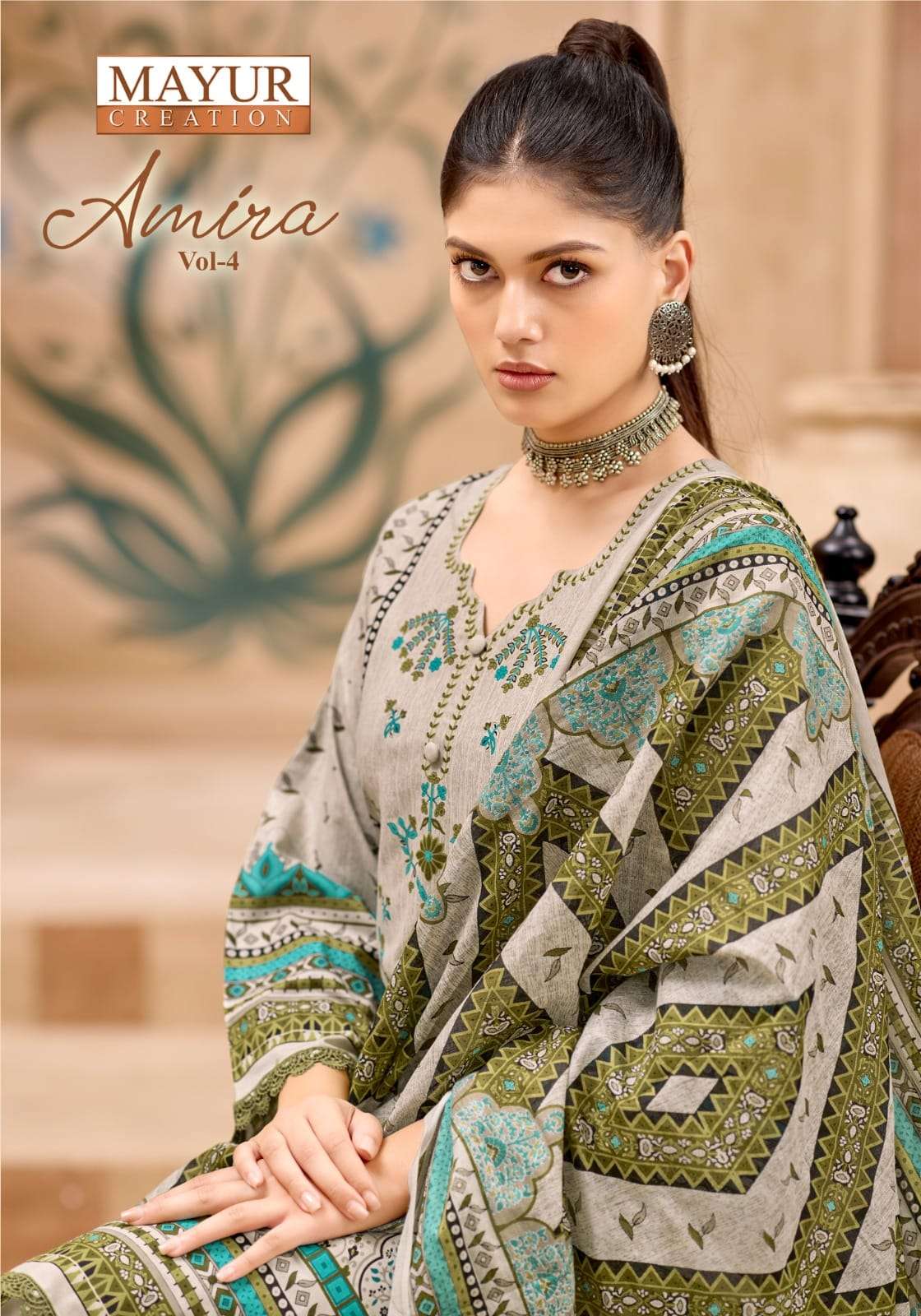 MAYUR CREATION AMIRA VOL 4 HEAVY COTTON KARACHI DRESS RAMZAN...