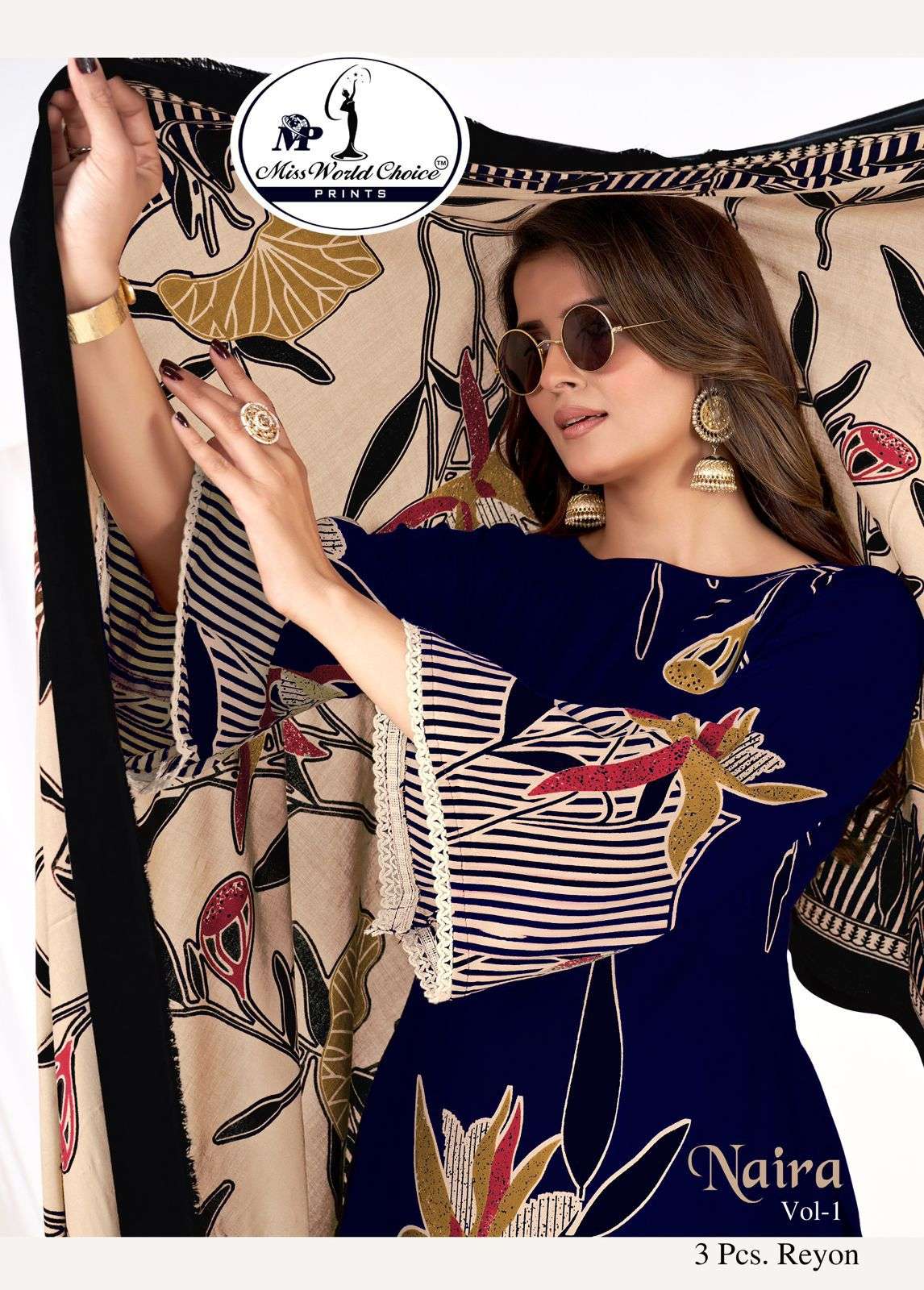MISS WORLD CHOICE NAIRA VOL 1 RAYON FABRIC FLORAL PRINT SALW...