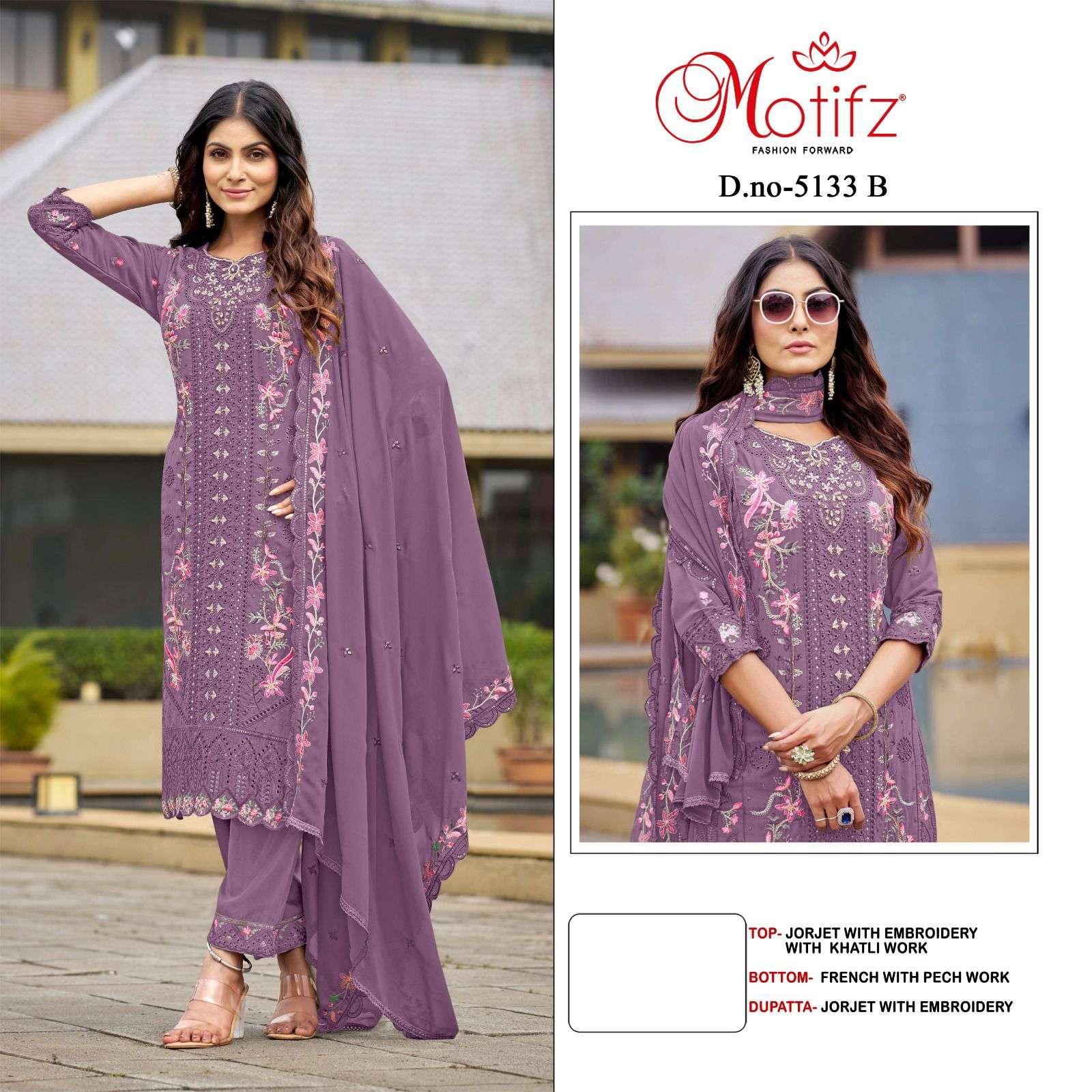 MOTIFZ 5133 FUNCTION TYPE MULTI EMBROIDERY WORK SUIT COLLECT...