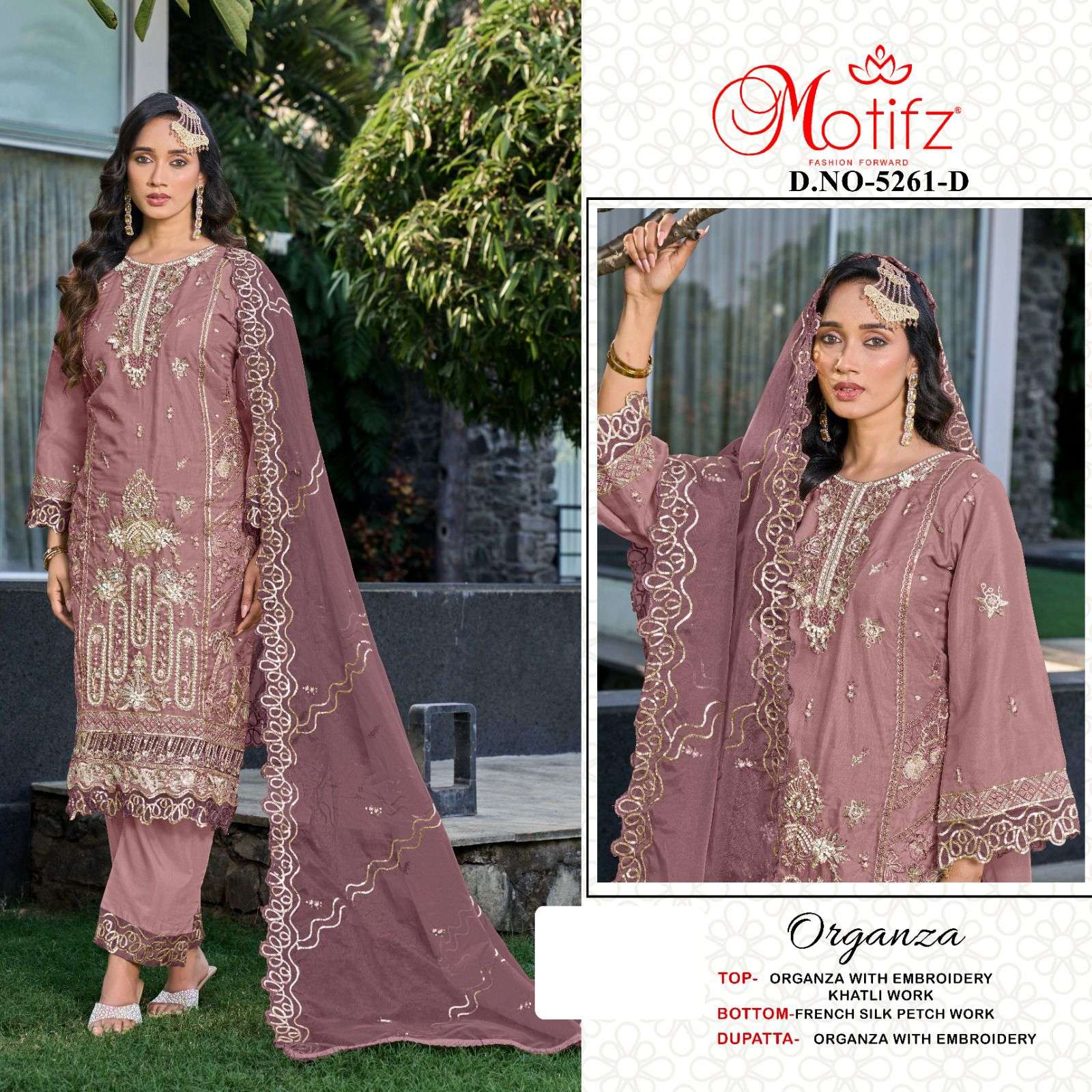 MOTIFZ 5261ORGANZA EXCLUSIVE EMBROIDERY SUIT FOR LADIES WEDD...