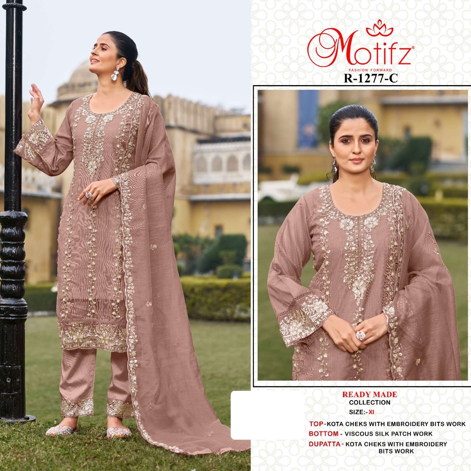 MOTIFZ R 1277 BRAND READYMADE PAKISTANI KURTI PANT WITH DUPA...