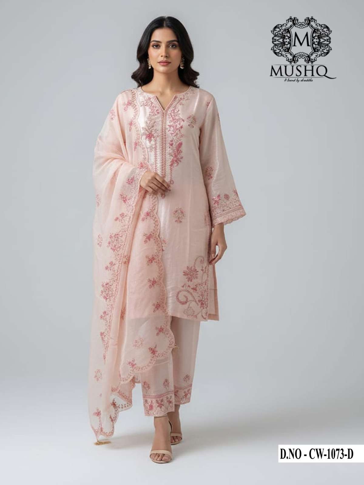 MUSHK CW 1073 SATIN SILK FANCY EMBROIDERY FARSHI SALWAR SUIT...