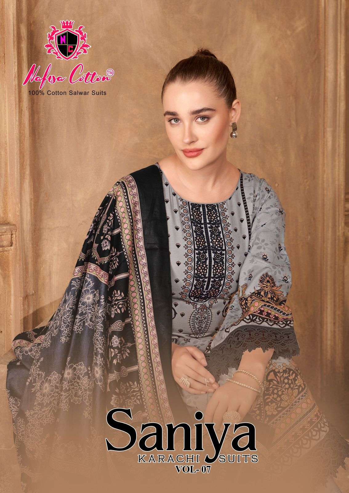 NAFIZA COTTON SANIYA KARACHI SUITS VOL 7 SOFT COTTON PAKISTA...
