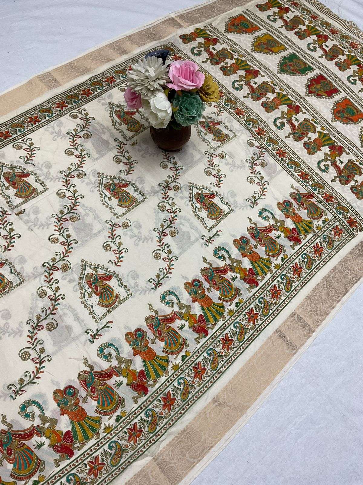 NEW  AJRAKH KERI HEAVY MARSH MELON SELF JACQUARD VIEWING UN...