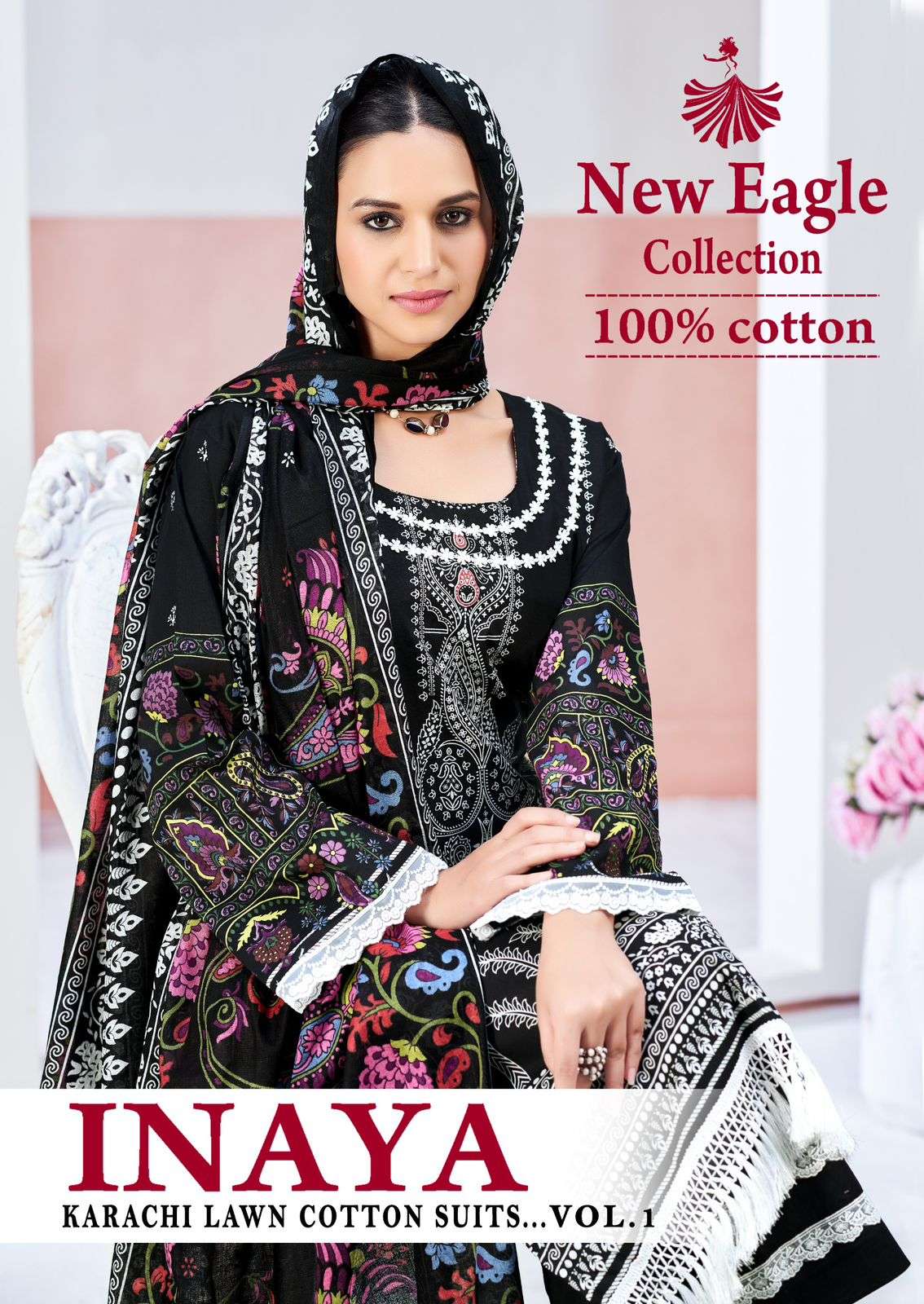 NEW EAGLE INAYA VOL 1 KARACHI LAWN COTTON LUXURY SUITS SUMME...