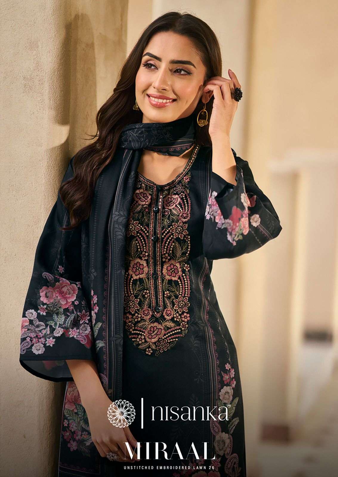 NISANKA MIRAAL COTTON CAMBRIC LAWN WITH EXCLUSIVE SALWAR KAM...