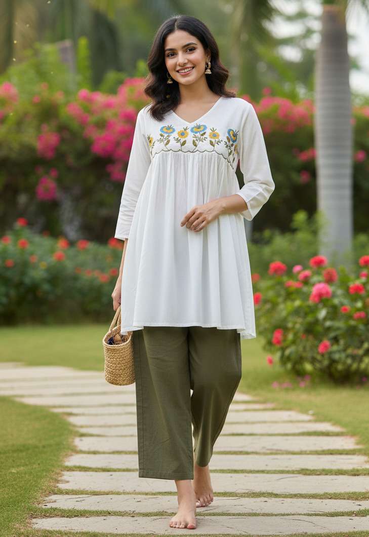 OFFICE WEAR CLASSIC RAYON KURTI PANT SET DAILY FASHION DEALE...