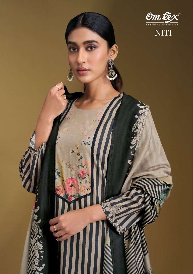 OMTEX NITI LAWN COTTON DIGITAL PRINT WITH EMBROIDERY SUIT CA...