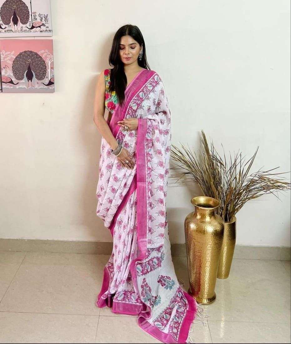 Original Linen Fabric With Silver Border timeless grace Colo...