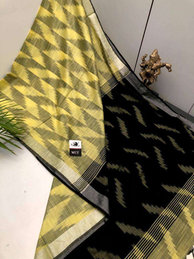 Original Linen With Silver Jari Patta Digital Print. Regular...