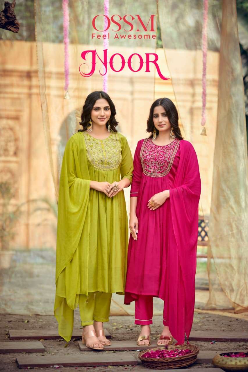 OSSM NOOR PREMIUM MAL CHANDERI DESIGN KURTI SET FOR REGULAR ...