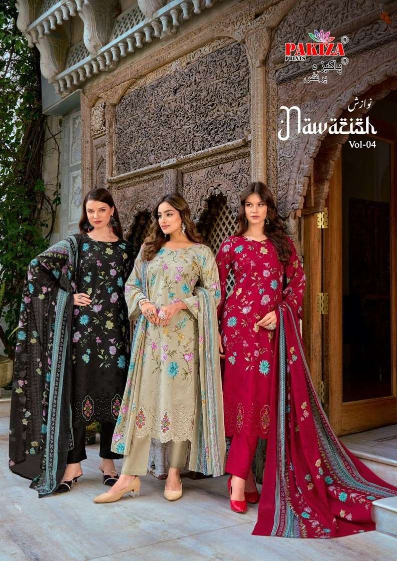 PAKIZA PRINTS NAWAZISH VOL 4 LAWN COTTON KASHMIRI PRINT SUIT...