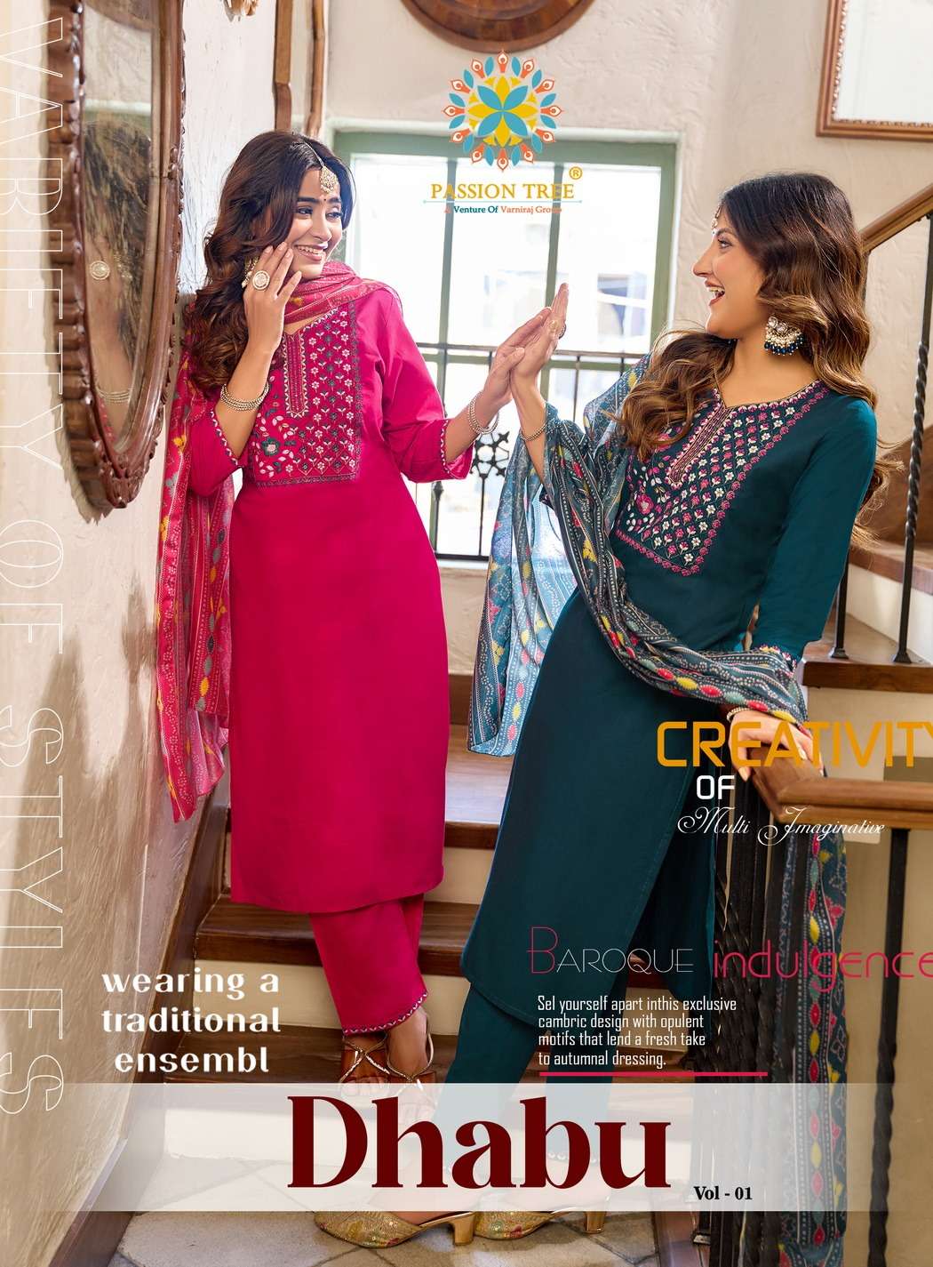 PASSION TREE DHABU VOL 1 COTTON STRAIGHT TOP WITH PANT & DUP...