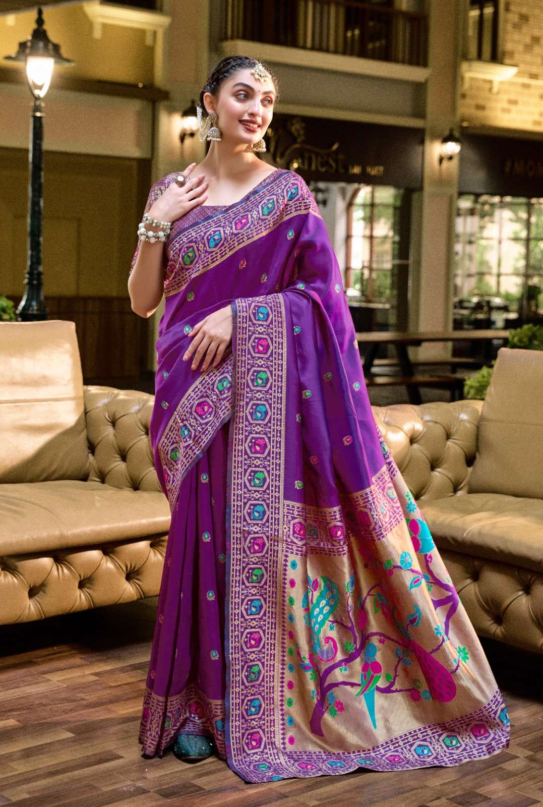 Pethani 2 Silk symphony Blend Classic Royal Paithani Fabric ...