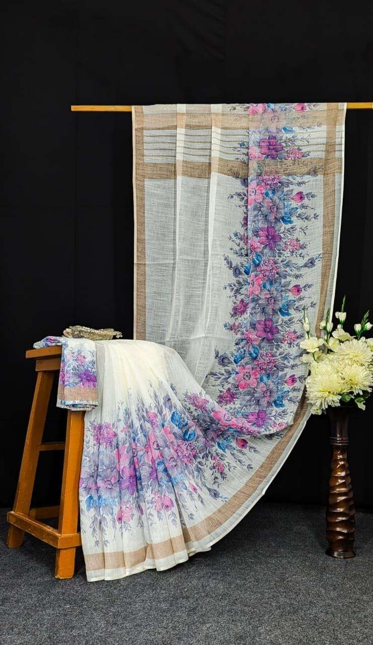  Plain Linen  Digital Print sophisticated and poised beautif...