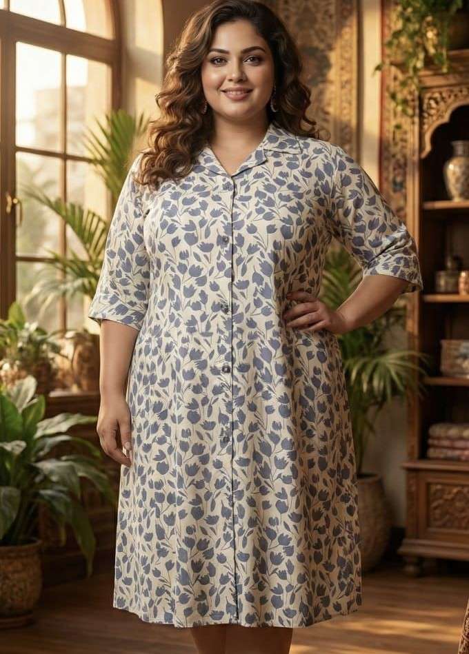 PLUS SIZE MIDI PREMIUM RAYON 22KG MIDI WITH BACK SIDE BELT D...