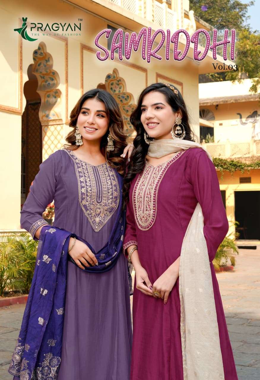 PRAGYAN SAMRIDDHI VOL 3 PREMIUM ANARKALI STYLE KURTI SUIT FO...