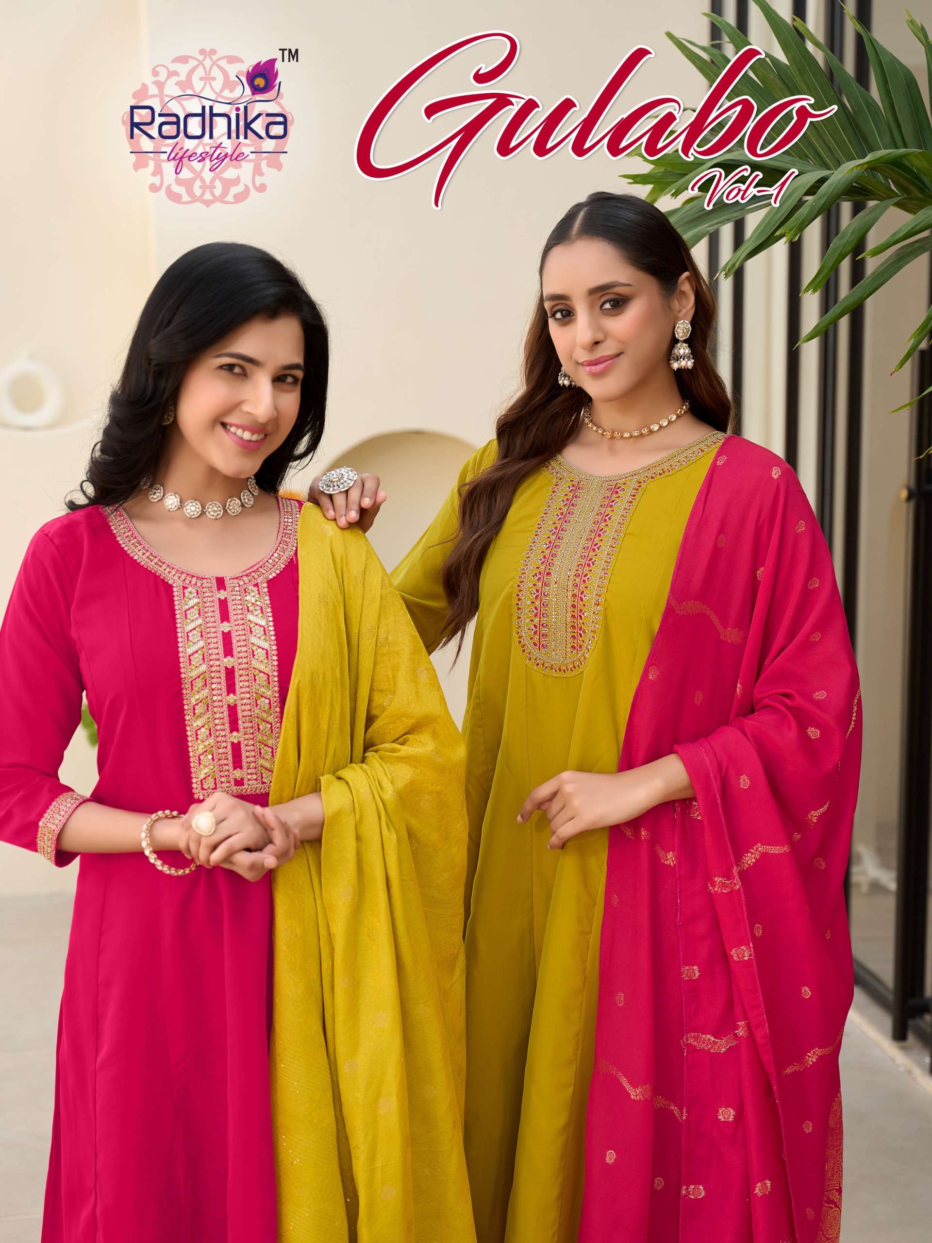 RADHIKA FASHION GULABO VOL 1 RANGEELA  WITH WORK KURTI 3 PIE...