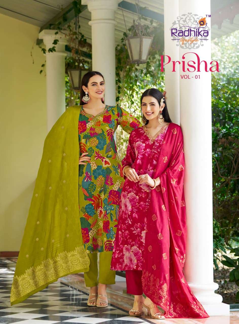 RADHIKA LIFESTYLE PRISHA  VOL 1 MILANO PRINT WITH HAND WORK ...