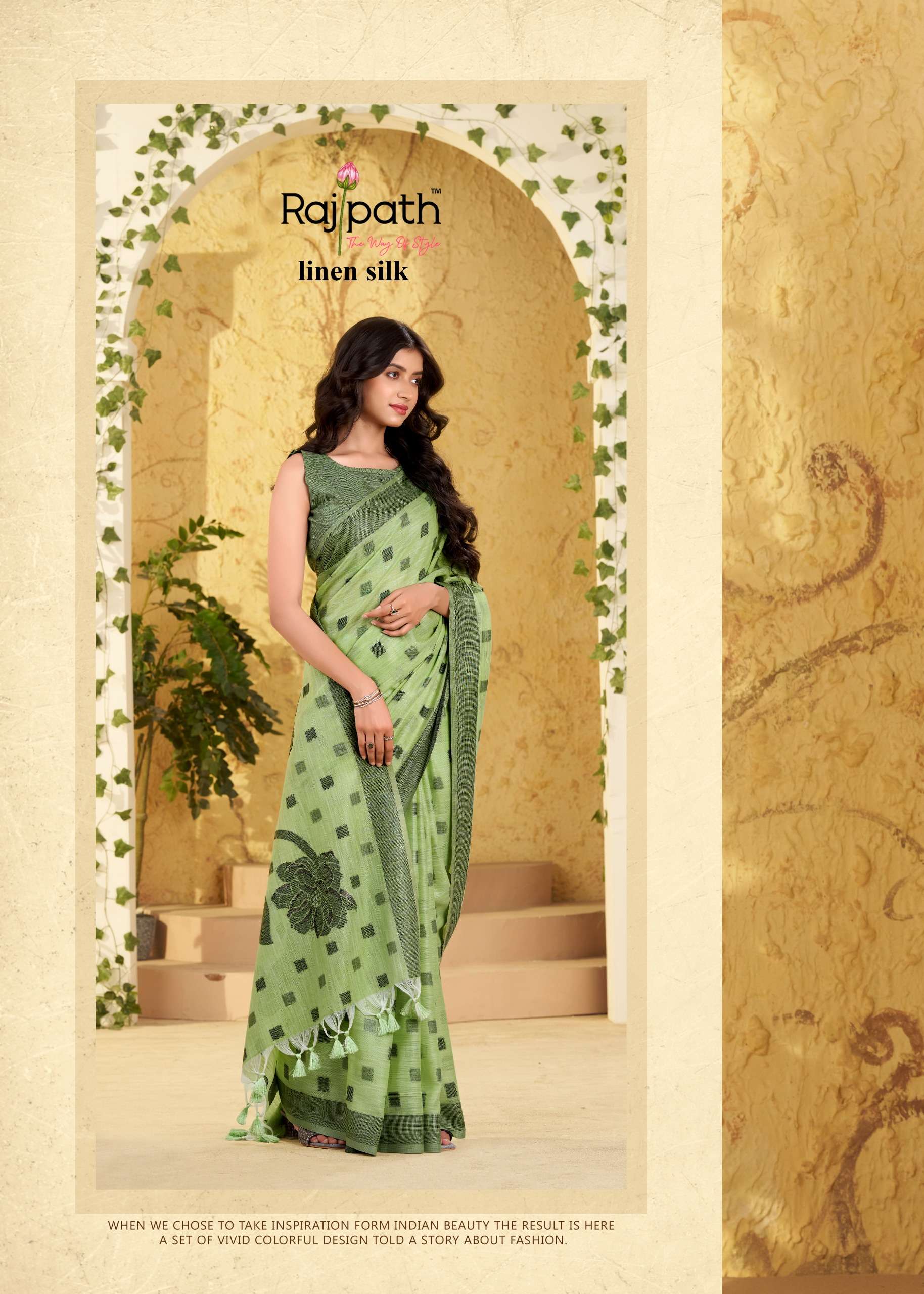 RajPath Fabrics  Carnival silk  Linem Silk symphony with bea...